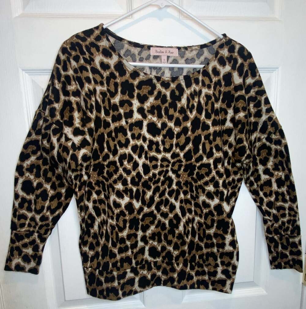 Leopard Print Harlow & Rose Top Size S